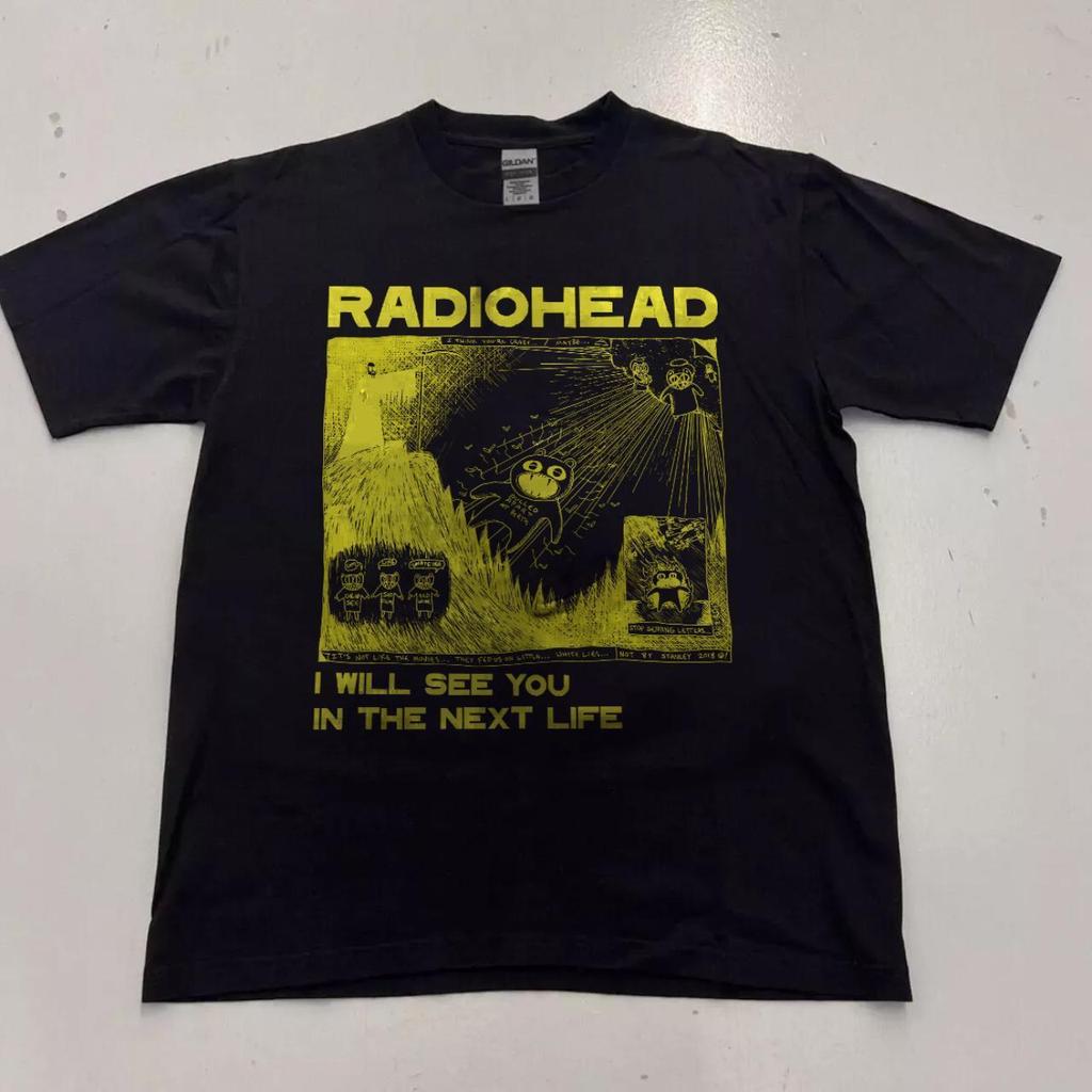 T-shirt noir classique Radiohead années 90 pour homme femme rare NH17125