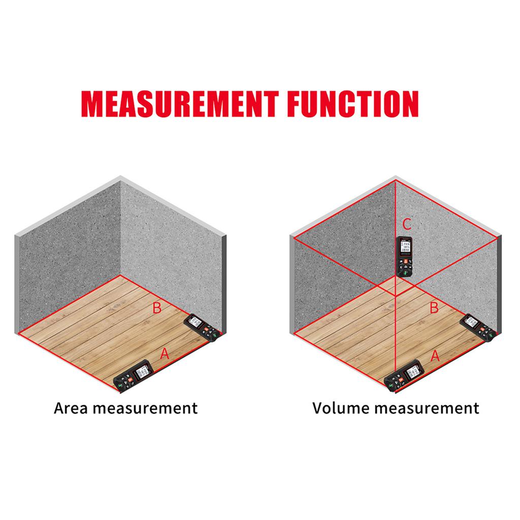 40m Msure LCD Digital Distance Meter with Bubble Range Finder Distance/ Ar/ Volume/ Pythagorn Msuring Tool Unit ing