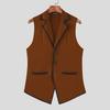 INCERUN Men Notched Lapel Sleeveless Irregular Stitching Casual Thin Vest Waistcoat