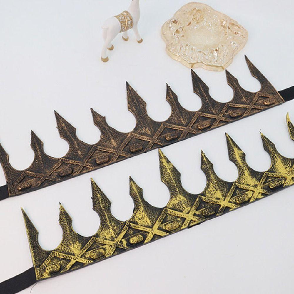 Bar Mitzvah Crown King Crown Hair Hoop Round Tiaras Simple PU Prince Crowns  Hair Ornaments