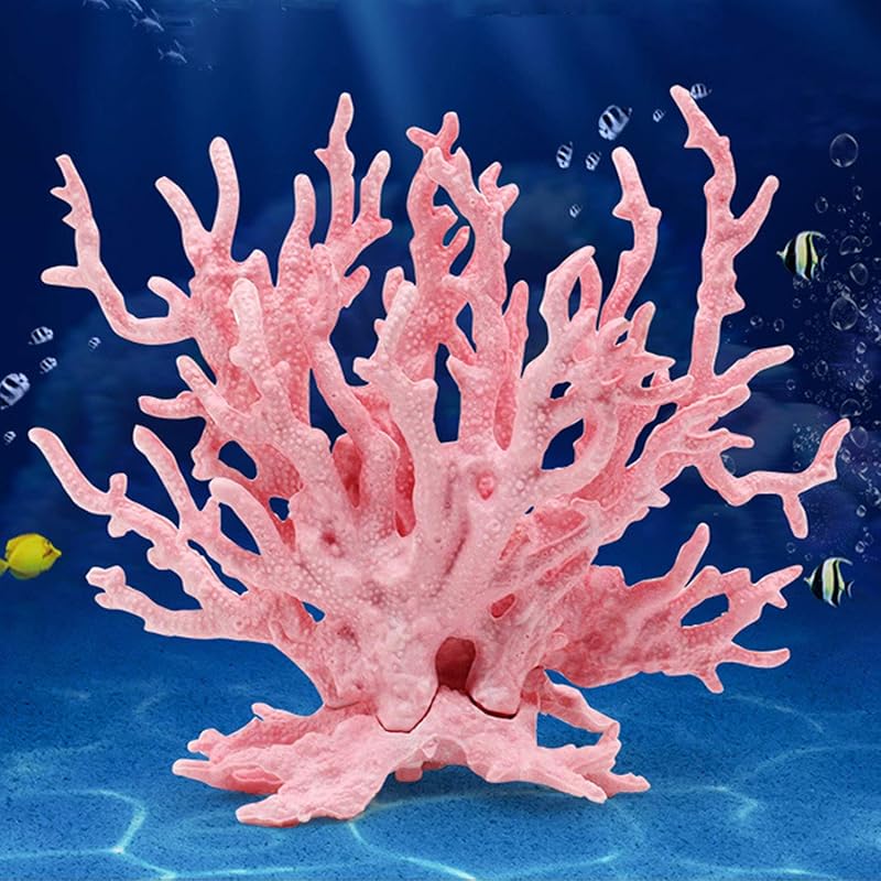 Besimple Artificial Aquarium Coral Ornament Plastic Fish Tank Plants Decoration for Aquarium Landscape (Pink)