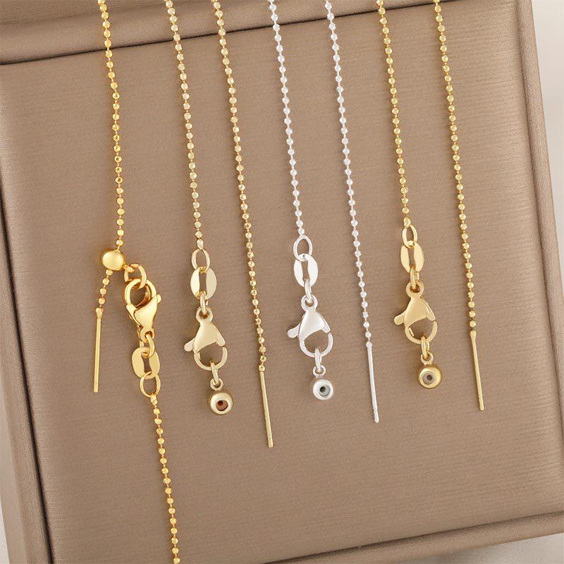 Versatile Adjustable Gold Round Bead Necklace for Women – DIY Threading All-Match Chain