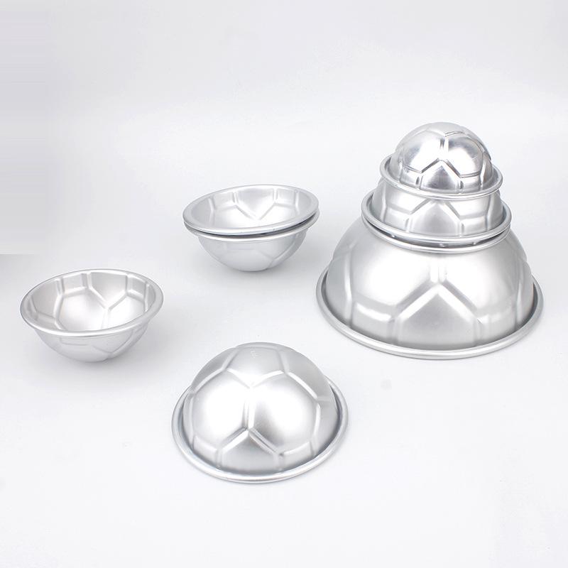 8-Inch Football Cake Mold & 6-Inch Anodized Hemisphere Baking Tool - Spherical Chiffon Cake Base for Cartoon Designs