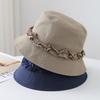 Women's Plaid Bucket Hat with Ruffle Lace, Windproof & Versatile Spring, Summer, Autumn