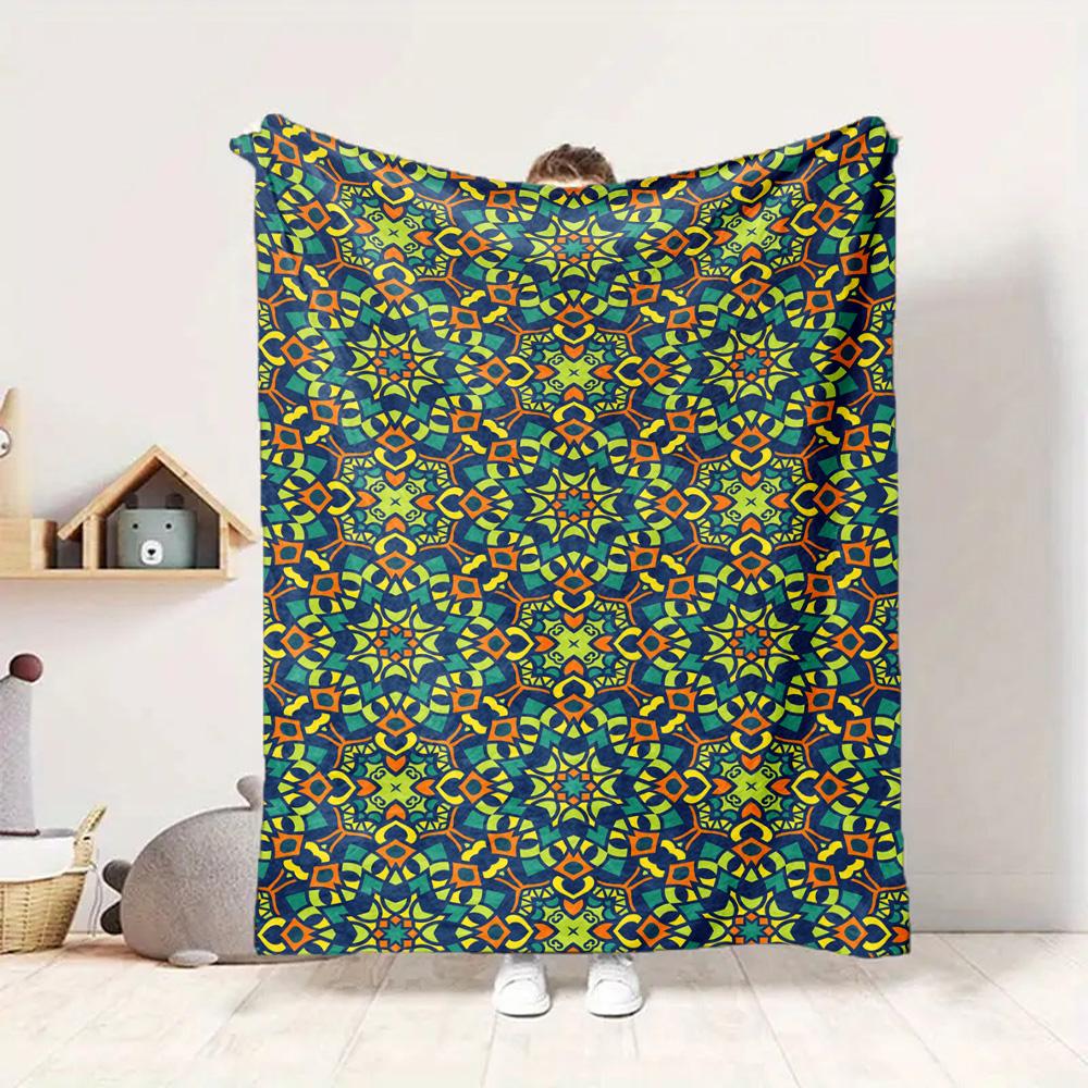 Mandala Flannel Blanket Throw Blanket Soft Warm Sofa Bed Camping Car home Decor Unique Christmas Gift C930388