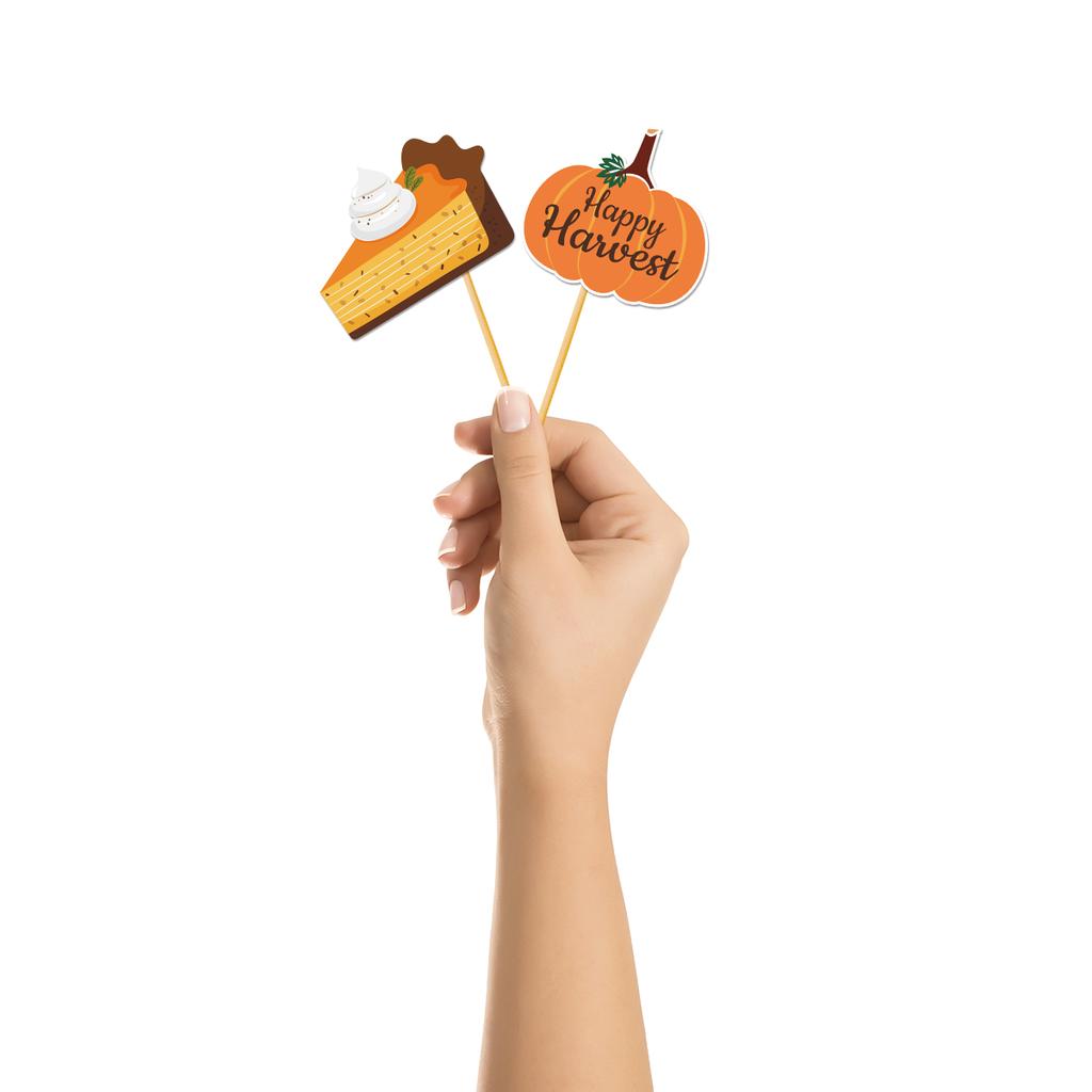 20pcs Thanksgiving Photo Booth Prop Turkey Pumpkin Props Autumn Themed Birthday Party Decoration Thanksgiving Day Party Supplies