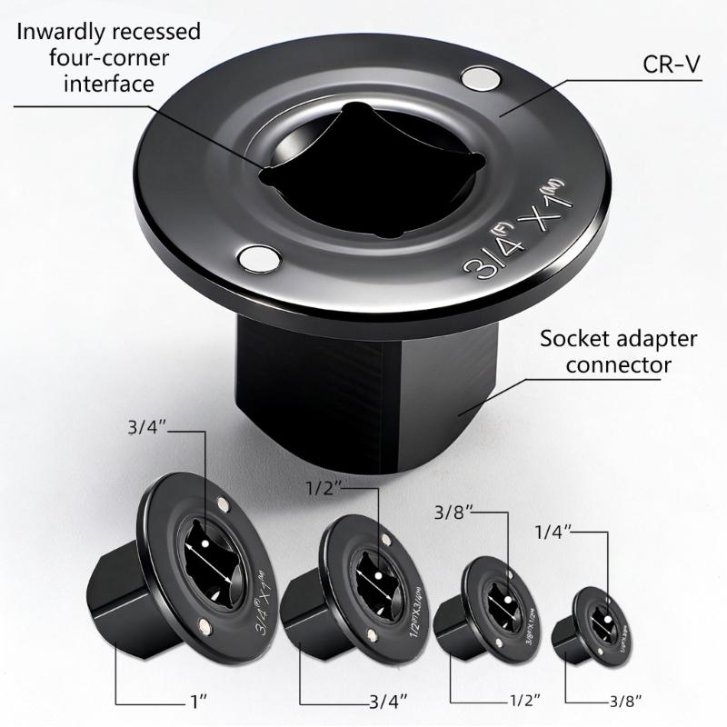 Chrome Steel Socket Adapter Kit Feature Magnetic Connection Design For Enhancing Safety During Heavy Duty Maintenance Tasks