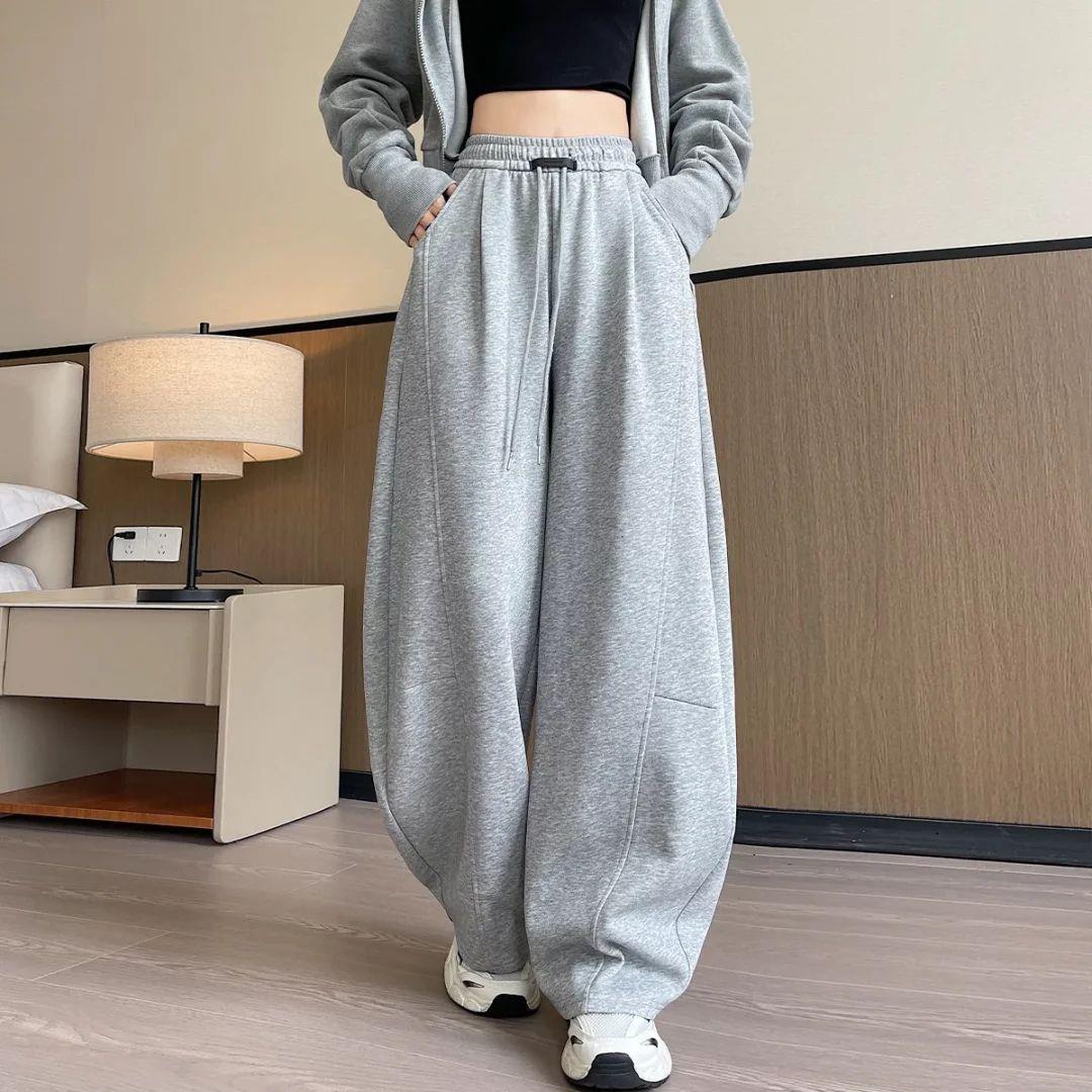 

Scimitar Women s 2025 Winter Wide-Leg High-Waisted Black Slimming Casual Sweatpants S for 75-95 kg