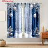 2D Christmas Winter Wonderland Backdrop Rustic Curtain with Xmas Tree, Santa Claus, Snow, and Moon Night Curtain Winter Holiday