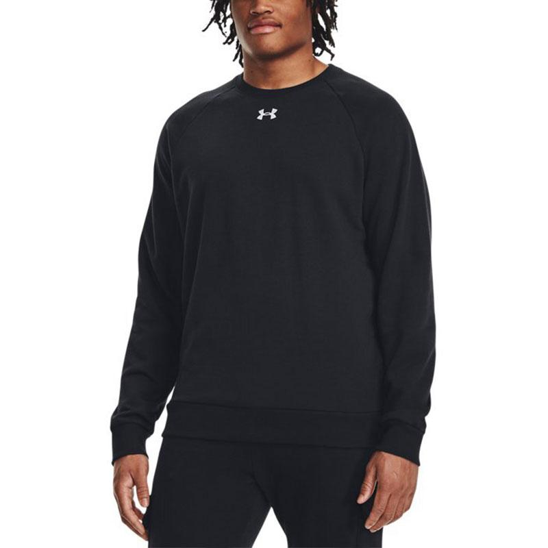 Under Armour Rival Solid Fleece Crew Training Sweatshirt Men Sweatshirt Black 1379755-001