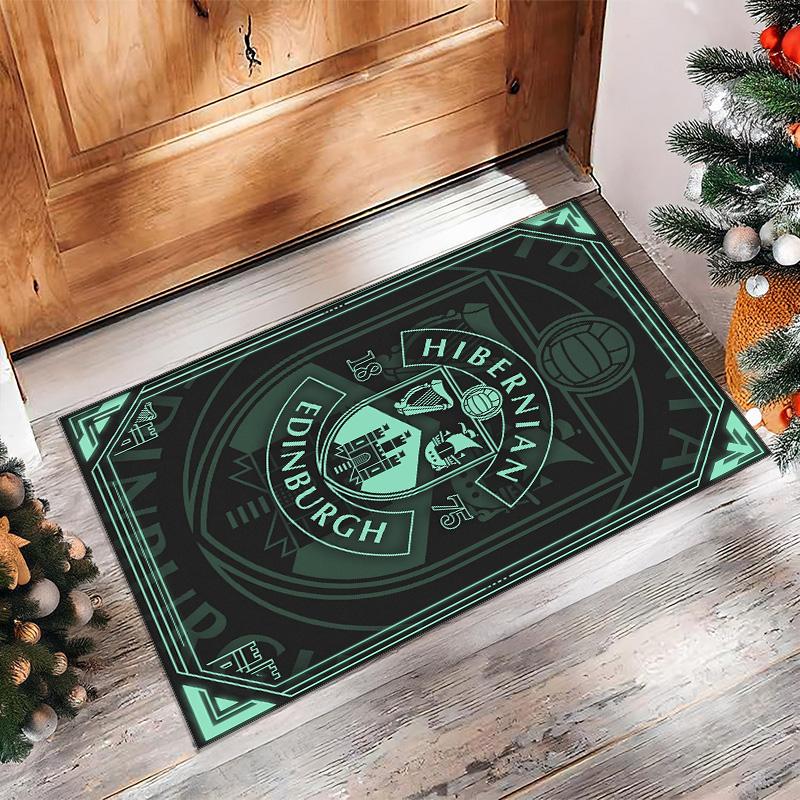 Hibernian FC Fußballmuster Weicher Teppich Rutschfeste Indoor-Bodenmatte Sportdekorationsmatte für Schlafzimmer
