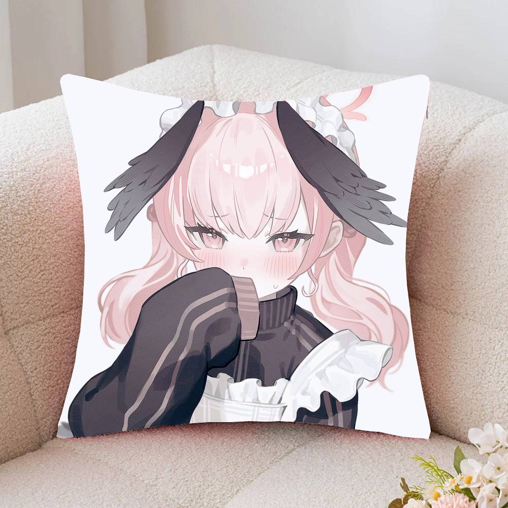 Shimoe Koharu Anime Game BBlue Archive Pillow Case Fashion Square Pillowcase Bedroom Sofa Room Ins Decoration Leisure