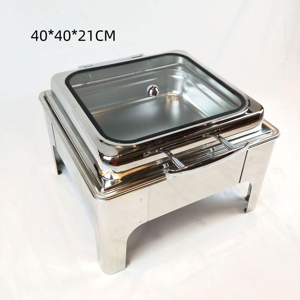 Stainless Steel Buffet Stove Electric Heating Square Hotel Dining Furnace Thicken Insulated Buffet Heating Stove