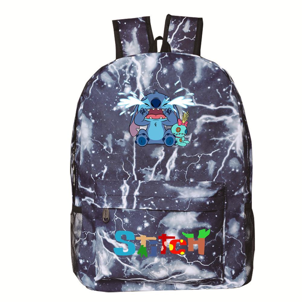 School Bag Cartoon Backpack Star Lightning School Bag Student Polyester Casual Printed Backpack Travel Bag