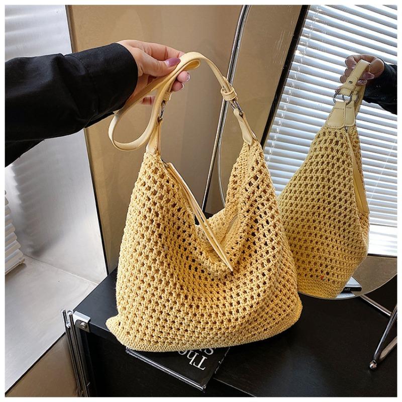 New popular beach bag female senmeng summer weaving seaside vacation weaving bag shoulder armpit bag