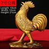 Pure Copper Rooster Statue, Fengshui Crafts, Home Office Decor Zhaocai Zodiac Small Animal Chicken Ornament Sculpture Decoration