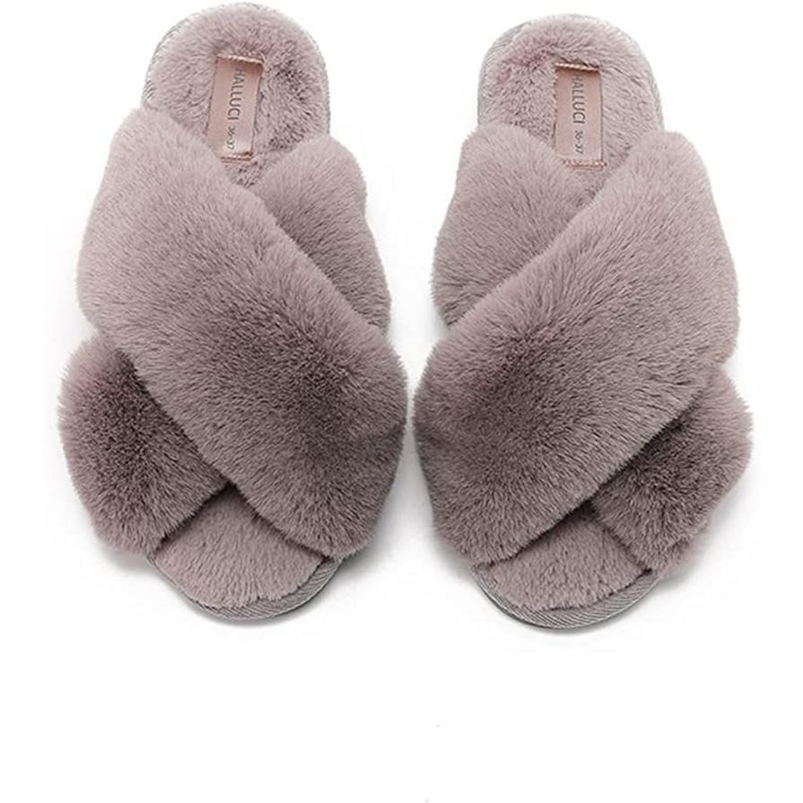 Indoor slippers, room shoes, women's slippers, winter, indoor wear, cold protection, warm, stylish, cute, fluffy, fluffy, anti-slip, lightweight