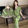 Mori High-End Ice Silk Women'S Ice Silk Pajamas Short-Sleeved Three-Piece Temperament Cardigan Spring And Summer Loungewear