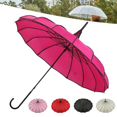 Vintage Pagoda Umbrella 16 Bone Long Handle Umbrellas Uv Protective Parasol Umbrella Windproof Sun Umbrella Sunshade For Women