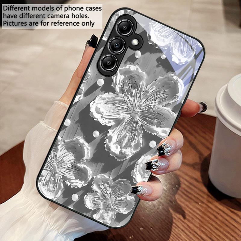 Pintura al óleo de girasoles Para Samsung Galaxy A14 4G 20 30 52 20S 21S 22 32 33 34 42 50 51 53 54 70 71 72 73 5G Funda de Cristal para Teléfono