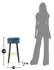 Bar Stool Paris Teal Gold Cm Ø 35X74
