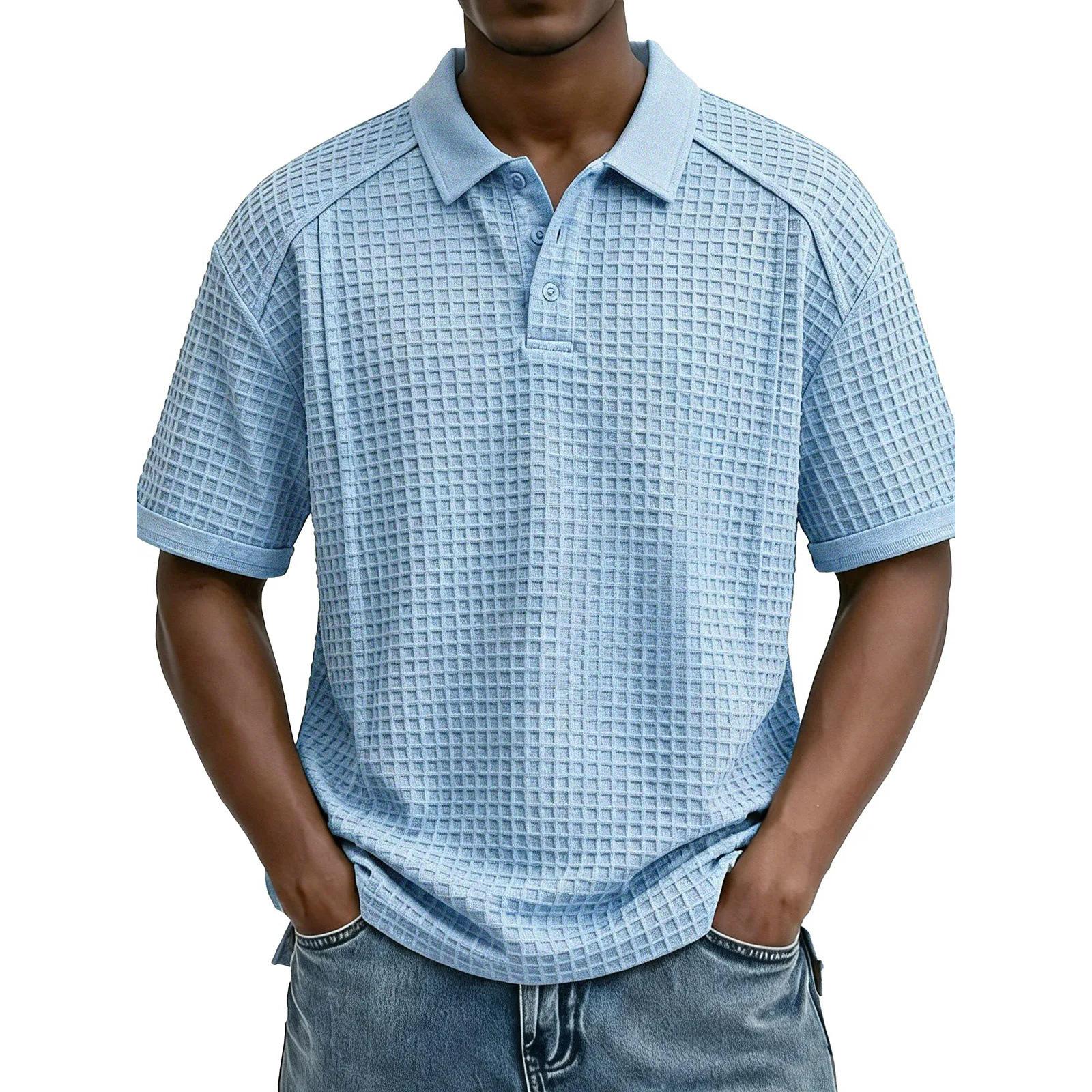 Men s Loose Casual Collar T-shirt Casual Short-sleeved Top XL