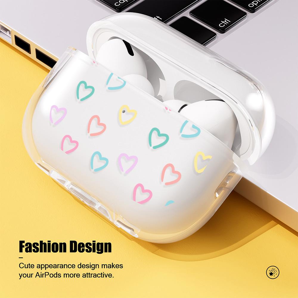 Line love for AirPodsPro Apple wireless earphone cover TPU soft case Apple 1/2/3 transparent