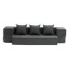 Folding Sofa Bed 3-in-1 Foldable Couch Bed with 3 Pillows Dark Grey Twin
