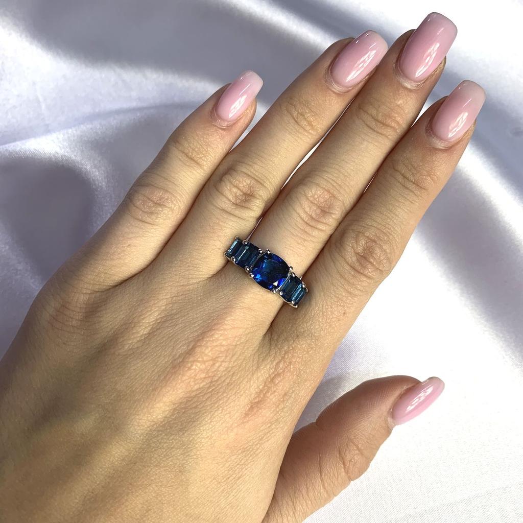 Серебряное кольцо с топазом Лондон Блю 3.407ct (2062462) 3.42 гр. 925 пробы