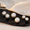 Perfectly Round Pearl Sterling Silver Stud Earrings with Colorful Retro Hong Kong Style and Big Light Bulb Design