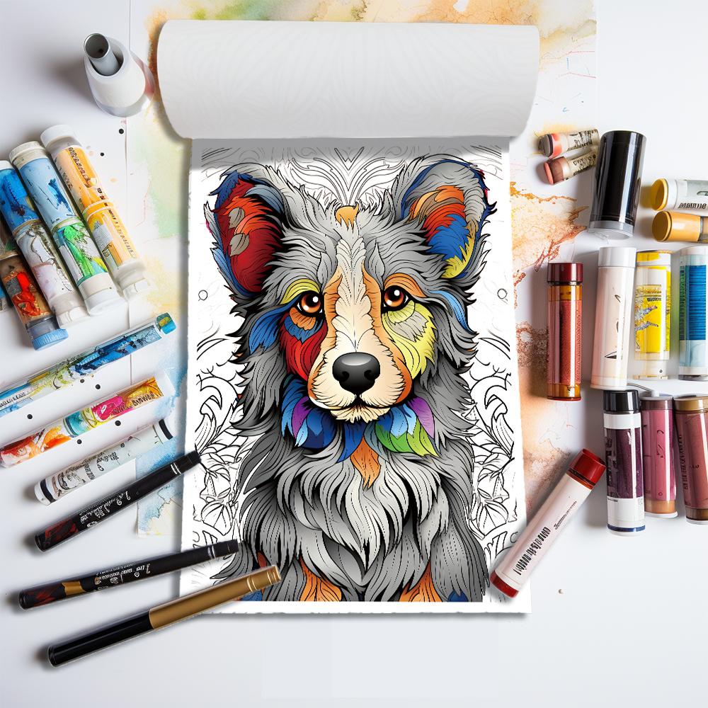1pc,Animal Coloring Book,Teenagers Coloring Book,25 Different Patterns,100gsm Thick Paper,Stress Relief,Birthday Gift