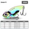 High Quality 5g VIB Fishing Lure 3D Slow Sinking Rattlesnake Iron Jig Zi Alloy High Vibration Vib Blade Lure for Predatory Fish