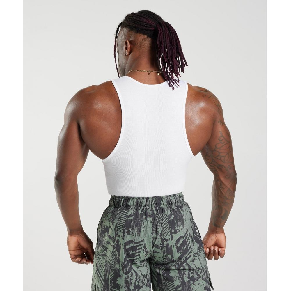 Gymshark Ribbed Tank 1pk White A5a8h Wb57
