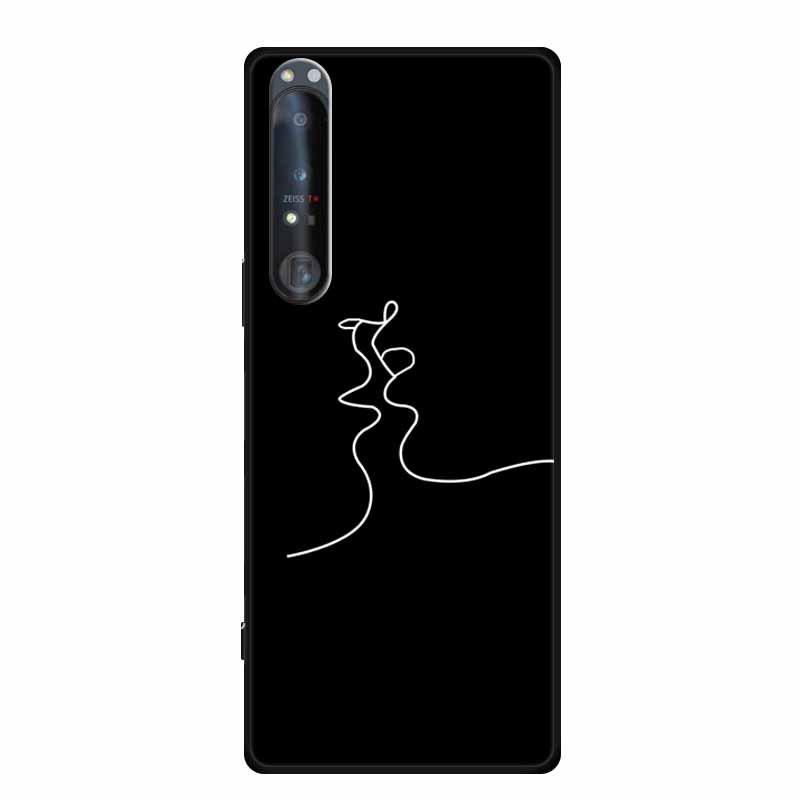 Simple Color Painted TPU Soft Shell Phone Case with Hollow Design for Sony 1 IV