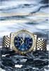 Men's Genuine Diamond-Inlaid Mechanical Watch – Trendy, Waterproof, Double Calendar, Luminous Quartz.