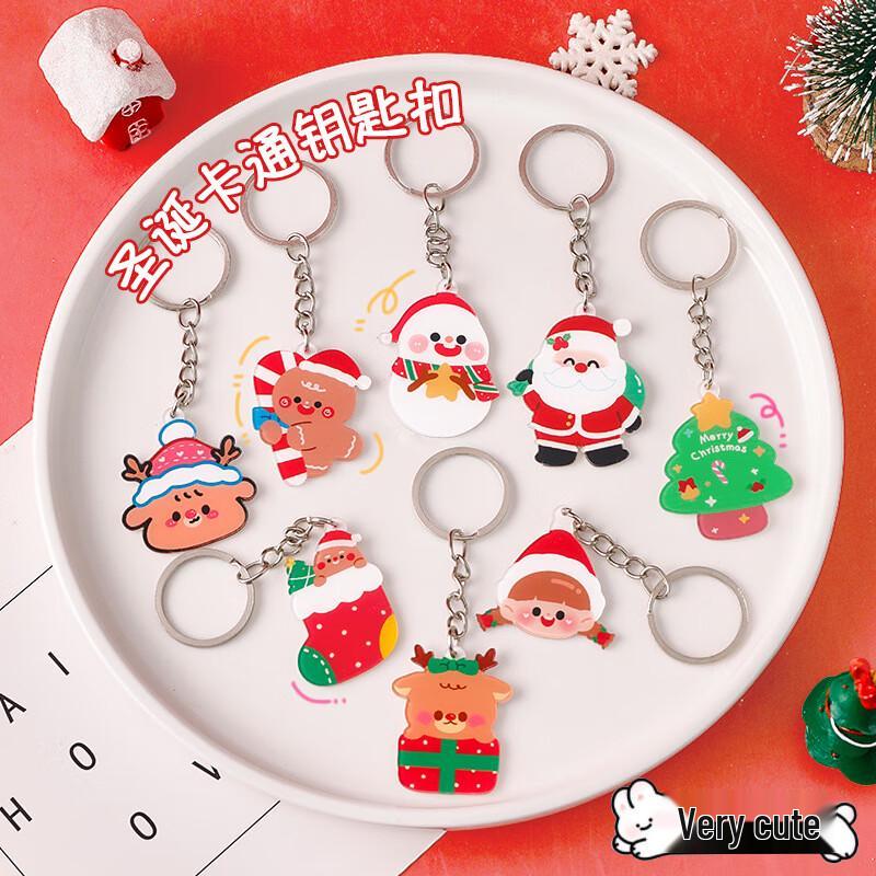 Santa Claus Reindeer Acrylic Christmas Keychain
