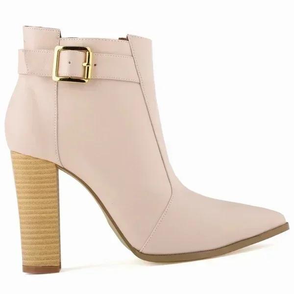 Women Ankle Boots Winter Autumn Fashion Pointed Toe 11cm Thick High Heels Lady Shoes Heeled Sexy Nightclub Red Short Boots