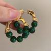 1 Pair Vintage Turquoise Earrings Stylish Retro Design Hypoallergenic Copper Sensitive Ear Friendly Earrings