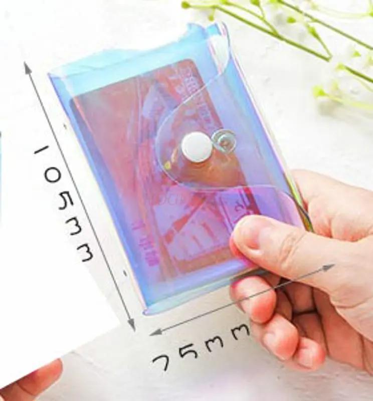 1pcs Girl Laser Card Pack Korean Xiao Qingxin Multi Card Slot Student Bank Card Cover Access Control Bus Meal Card