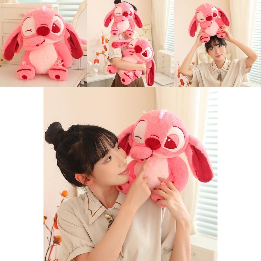 Adorable Pink Stitch Plush Doll Cute Bear Toy Soft Stuffed Animal Gift For Girls