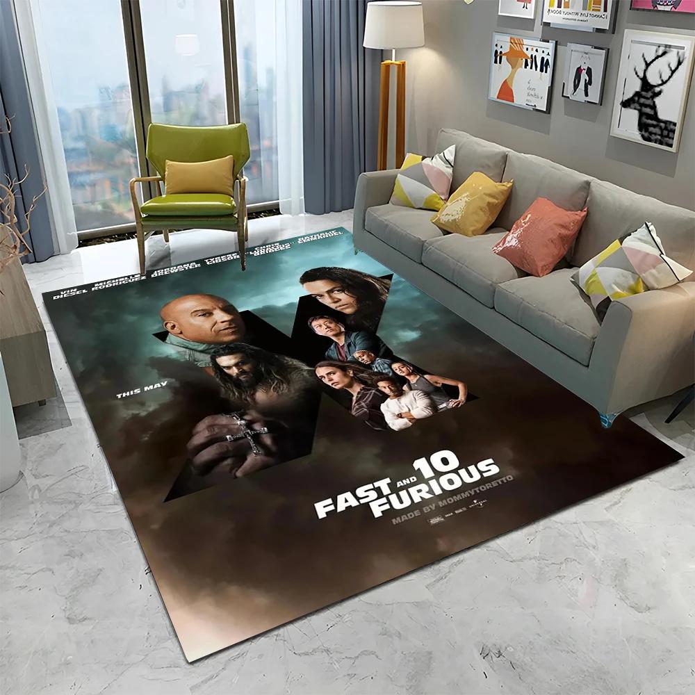 3D Printing HD 10 Fast & Furious X Carpet Rug for Home Living Room Bedroom Sofa Doormat Decor,kids Area Rug Non-slip Floor Mat