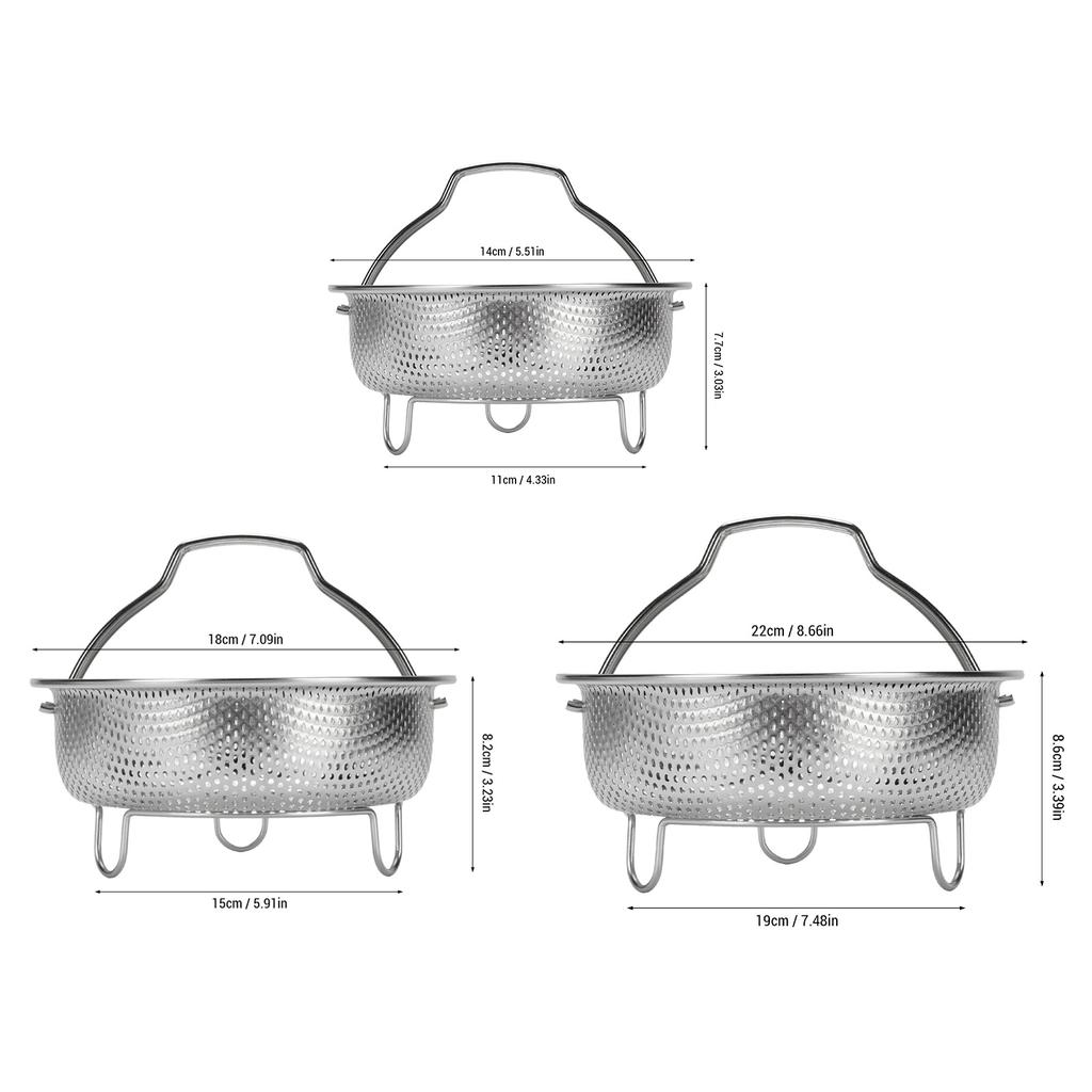 Steam Basket with Foldable Handle 304 Stainless Steel Multifunctional Colander Steam Insert for Electric Rice Cooker Pot