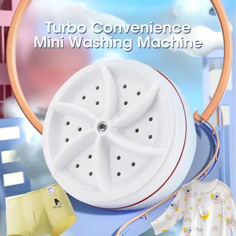 Rotating Turbine Multifunctional USB Mini Washing Machine Portable for Socks Underwear Dishes Travel Home Business Trip