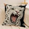 2D Scream Animals Retro Cushion Cover Silky Short Plush Invisible Zipper Dustproof Sofa Pillow Case For Home Decor