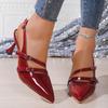 Fashion 2025 New Slingbacks Women's High Heels Pointed Toe Thin Heels Fashion Buckle Strap Pumps Shallow Plus Size Daily Dress & Career
