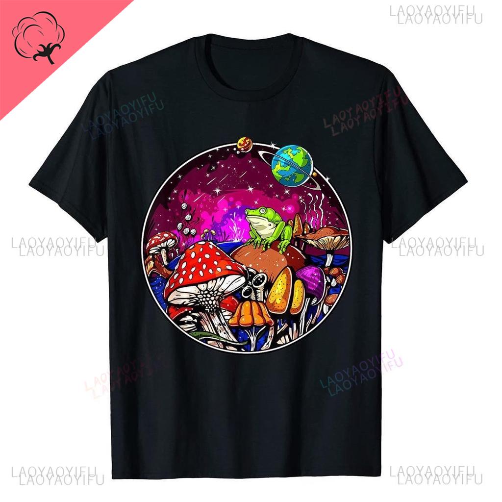 Zauberpilze Psilocybin Pilze Shrooms Lässige T-Shirts Premium Baumwolle Herren Oberteil T-Shirts Slim Fit Neueste Sommer Kurzarm
