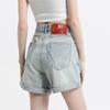 2024 Women's High Waist Slimming Rolled Edge Denim Shorts - Trendy European Style