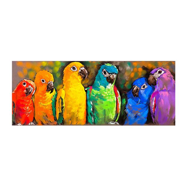 Colorful Parrot Abstract Animal Poster and Prints Wall Art Picture for Living Room Home Decoration Canvas Painting Gifts Cuadros