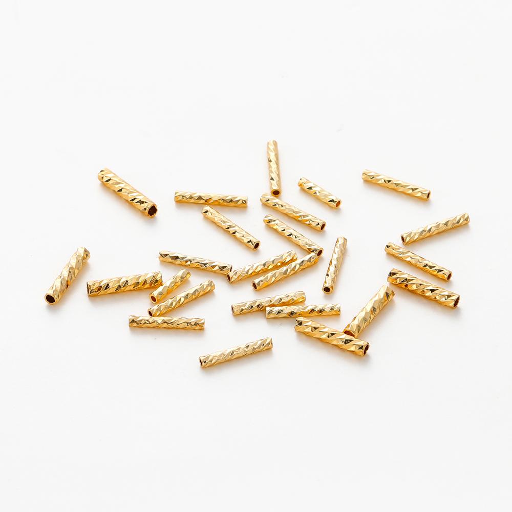 100 pezzi 7MM 10MM Ottone Placcato Oro 14K 18K Tubo Dritto per Creazione Braccialetti Tubi a Strisce Forniture per Gioielli Accessori Fai da Te
