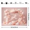 2D Dreamy Pastel Unicorn Backdrop with Rainbow & Clouds Party Photo Booth Background